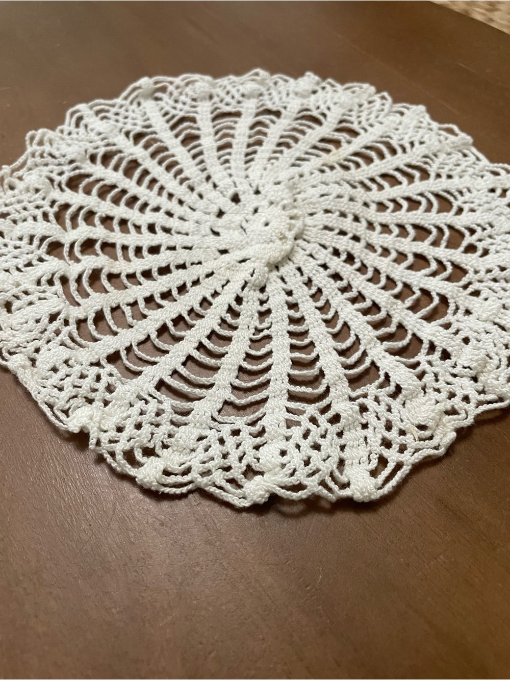 Collectible Handmade Crocheted Doilyβ Light Ecru 7β